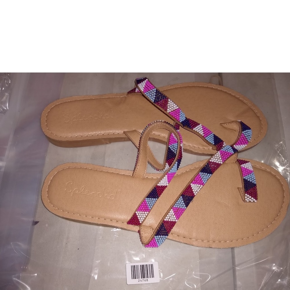 Splendid Capri Beaded Toe Loop Sandal Womens Pink… - image 2
